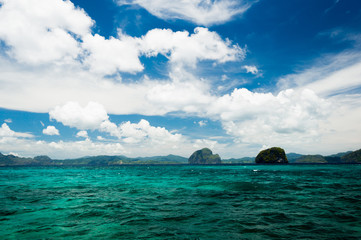 Fototapeta premium Seascapes seaviews of El Nido islands during boattrips 