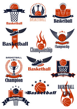 Basketball Championship or sporting club emblems