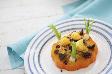 plated munchkin pumpkin meal