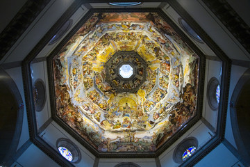 Interior view of Last Judgment Fresco Cycle in dome of Cathedral of Santa Maria del Fiore, The...