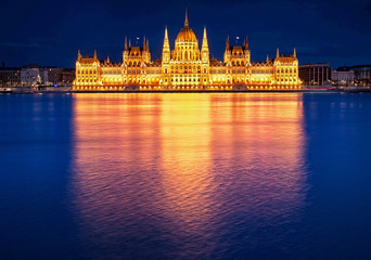 The Hungarian Parliament in blue hour