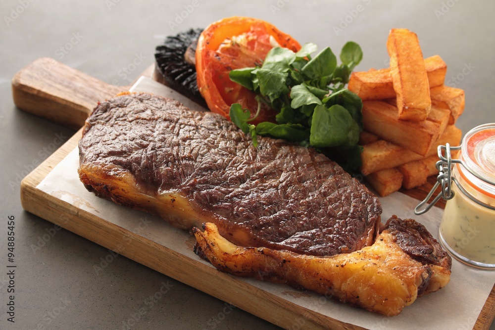 Canvas Prints sirloin steak plated meal