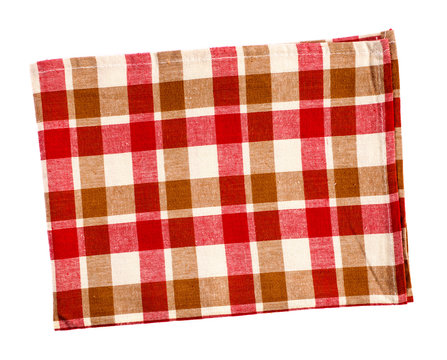 Checkered Red Napkin Isolated