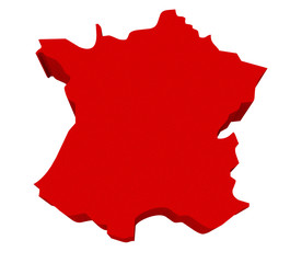 Spain Red 3d Europe Map Isolated