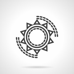 Sun symbol black line vector icon