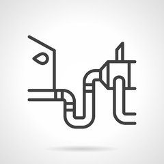 Obraz premium Vehicle inspection simple line vector icon