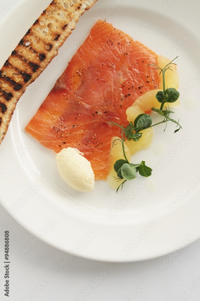 Wall mural smoked salmon appetizer starter