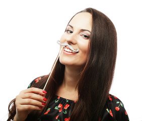 playful young woman ready for party