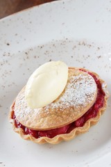 fresh baked rhubarb tart