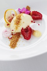 panna cotta fruit dessert