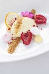 panna cotta fruit dessert