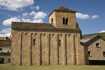 Medieval Church near the Monastery of San Juan de la Pena, Jaca, in Jaca, Huesca, Spain in the Pyrenees Mountains