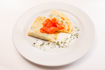 pancakes with salmon