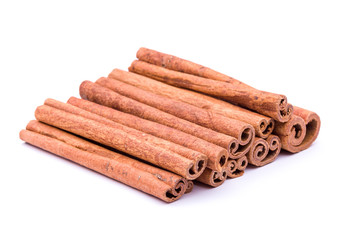 Cinnamon sticks  isolated on white background