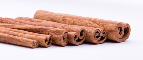 Cinnamon sticks  isolated on white background