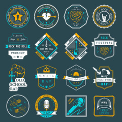 Naklejka premium Set of vector logos and badges music