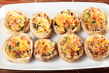 Mushrooms stuffed with couscous