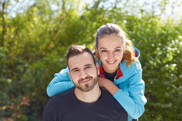 Fototapeta premium Portrait of caucasian couple close-up