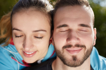 Portrait of caucasian couple close-up