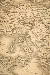 Fototapeta na wymiar アンティークの世界地図　イタリア