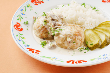 meatballs with rice