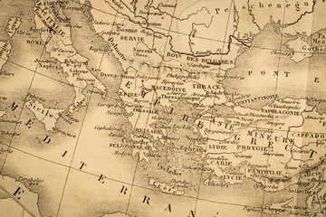 アンティークの世界地図　ギリシャ