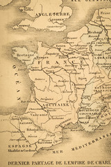Fototapeta na wymiar アンティークの世界地図　フランス 