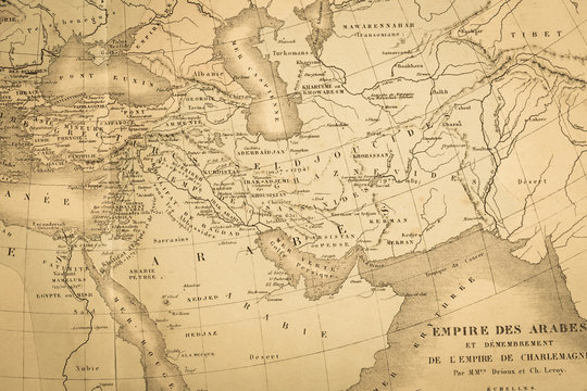 アンティークの世界地図　カスピ海