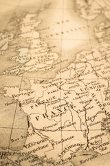 アンティークの世界地図　フランス