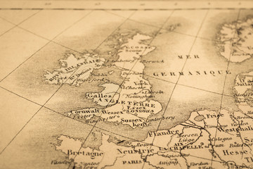Fototapeta na wymiar アンティークの世界地図　イギリス　