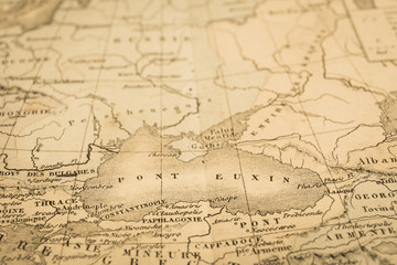 アンティークの世界地図　黒海周辺地域