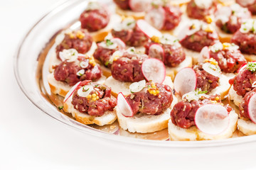 canape with meat