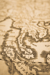 アンティークの世界地図　マレー半島