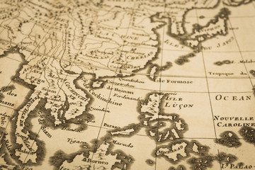 Fototapeta na wymiar アンティークの世界地図　アジア