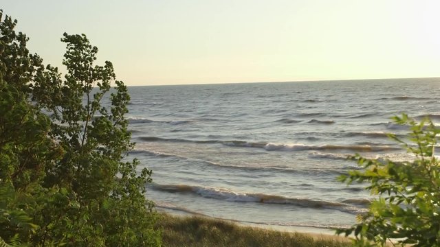 Summer sunset on the shores of Lake Michigan