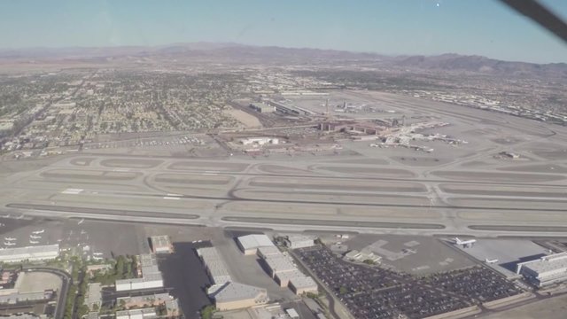Aerial flying over Las Vegas, Nevada strip
