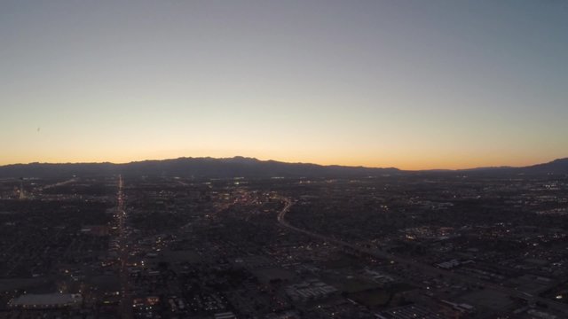 Aerial flying over Las Vegas, Nevada strip