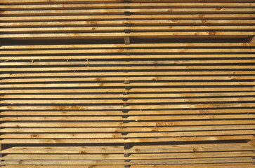 Stacks of wood at a Great Barrington, Massachusetts lumber yard