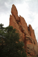 Fototapeta na wymiar Sandstone Upthrusts in the Garden of the Gods park near Colorado Springs, Colorado