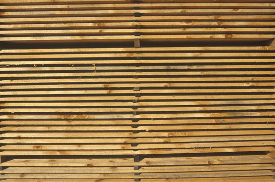 Stacks Of Wood At A Great Barrington, Massachusetts Lumber Yard