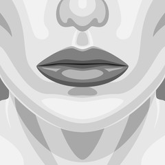 Retro Portrait of beauty Vampire Woman Face