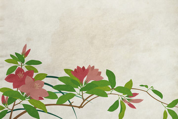 和風背景画ツツジ