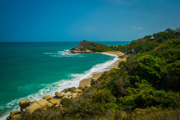Incredible sea landscape in Tayrona National Park, Colombia