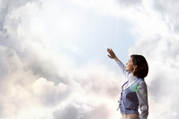 Woman in bright light