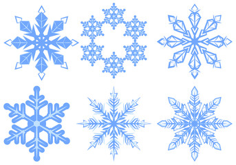 Fototapeta na wymiar Set Snowflake. Flake of snow