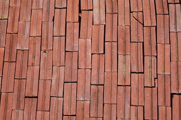 Red retro antique brick blocks floor for texture wall background