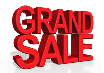 3D grand sale Text on white background