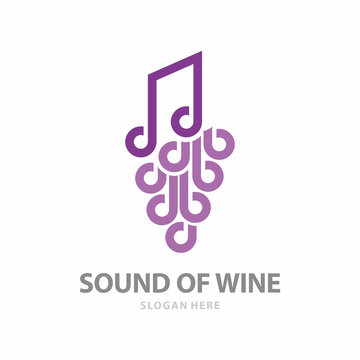 Sound of Wine Icon Logo. Grape Fruit icon logo