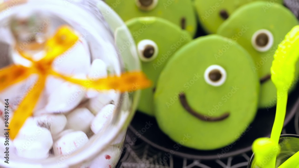 Sticker Variety of sweets prepared as Halloween treats