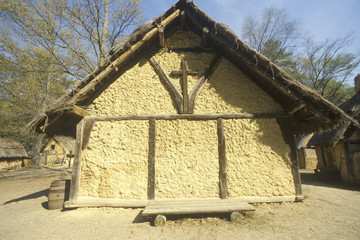 Exterior of church in historic Jamestown, Virginia, site of the first English Colony